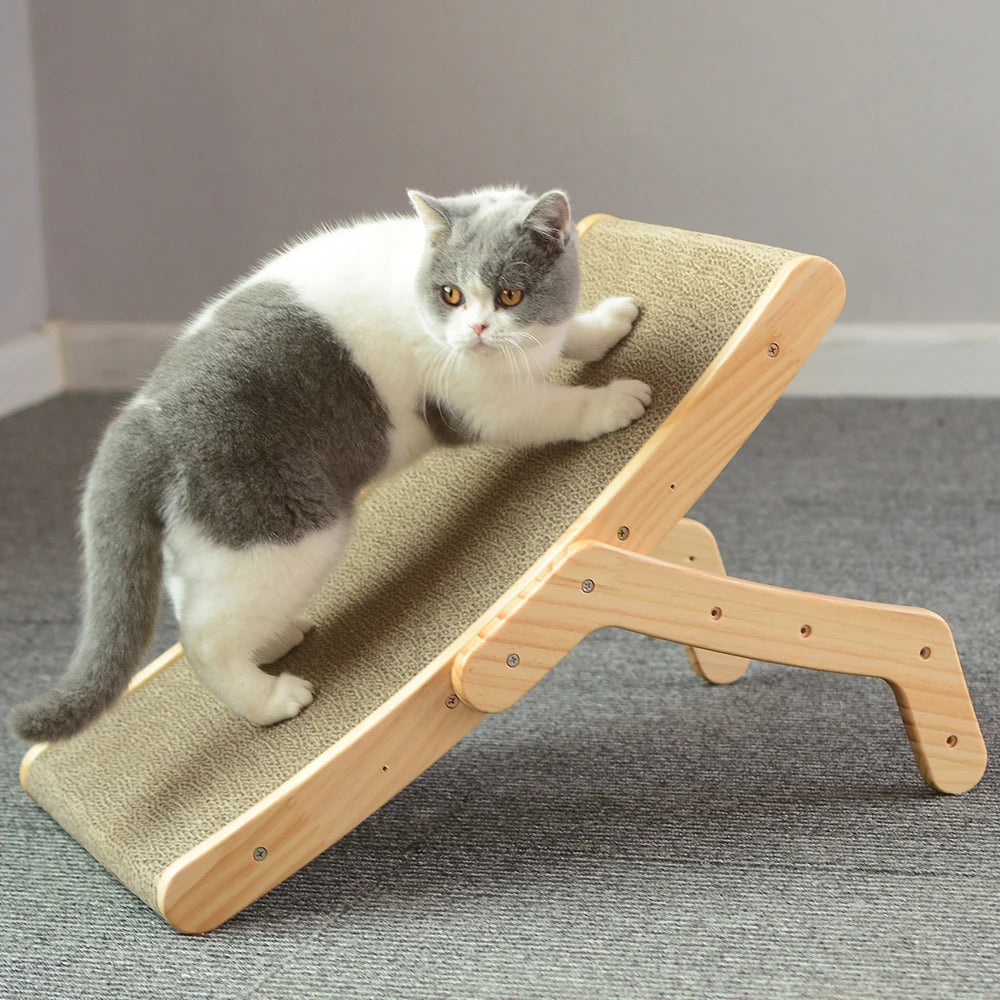 Cat Scratcher Board Wooden Frame Medium Cat Scratching Bed 3 In 1 Scratching Post Anti-Scratch Toys Claw Couch Scraper For Cats