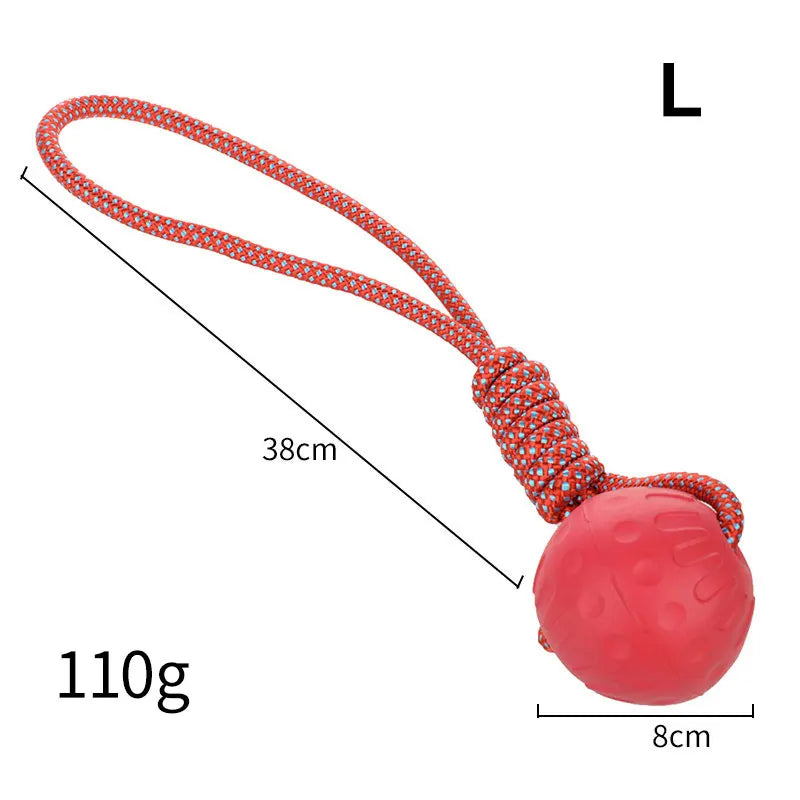 HOOPET Dog Toy Rubber Ball Bite-resistant Ball Toy for Dogs Puppy Teddy Pitbull Red Color Solid Ball S-XL Pet Supplies