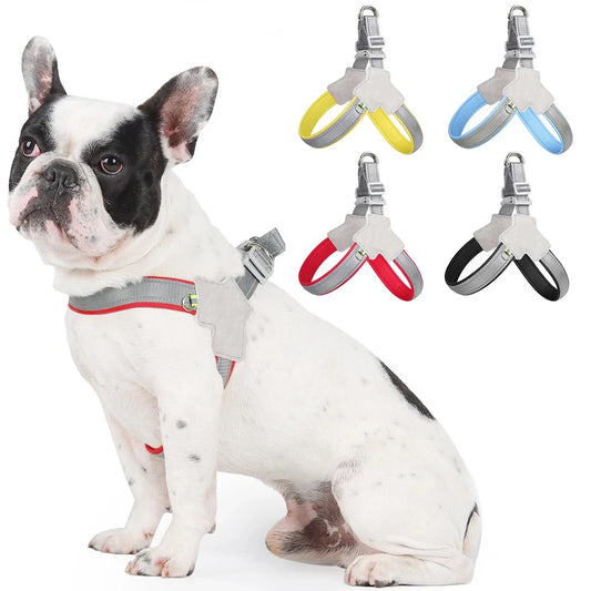 No Pull Dog Harness For Small Medium Dogs Cat Summer Outdoor Reflective Breathable Puppy Chest Strap French Bulldog Pet Supplies