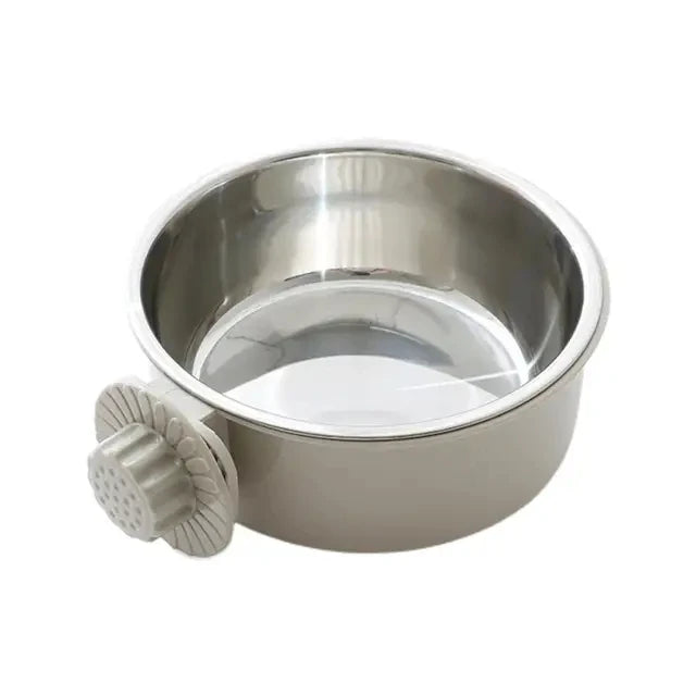 Pet Food Bowl Hanging Stainless Steel Pet Bowl Dogs Cats The 2-in-1 design is detachable Supplies Fixed Cat Bowl Crate Drinking