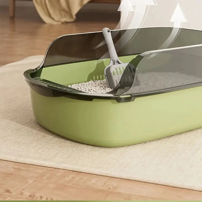 Cat Litter Box Semi-enclosed Sandbox for Cats Rabbit Small Animals Cat Tray Kittens Litter Bedpans Pet Supplies