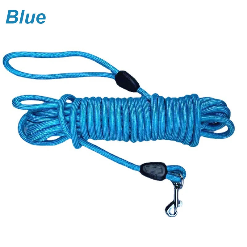 5M/10M/15M Long Rope Training Dog Leash- Heavy Duty Nylon Recall Agility Training Dogs Lead Leash For Medium Large Dog Leash