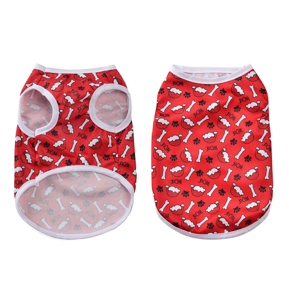 Halloween Pet Dog Sleeveless Vest Outdoor Cozy Christmas Puppy Print Clothes for Small Medium Dogs Cats Chihuahua Teddy Clothing