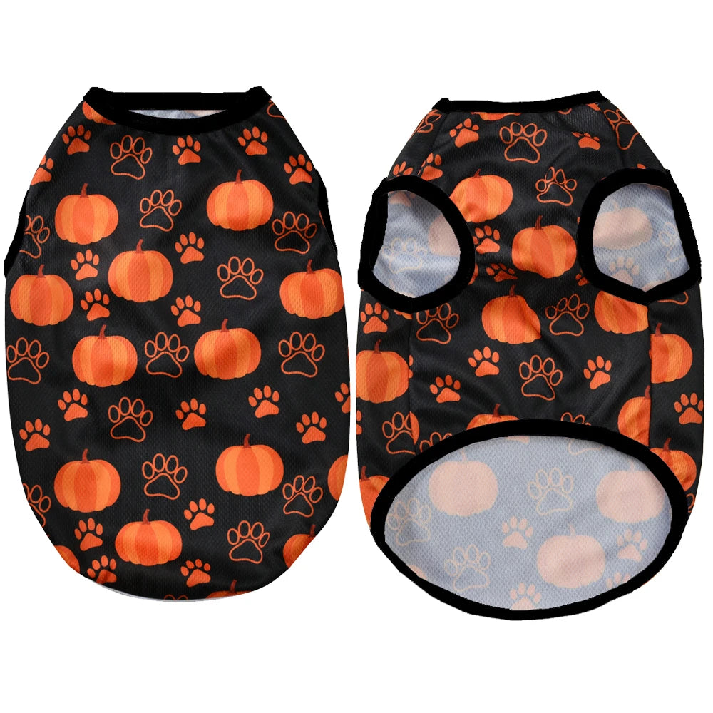 Pet Dog Clothes Vest for Small Medium Dogs Cats Halloween Party Dressed Up Funny Cozy Puppy Print Vest Chihuahua Pug Costumes