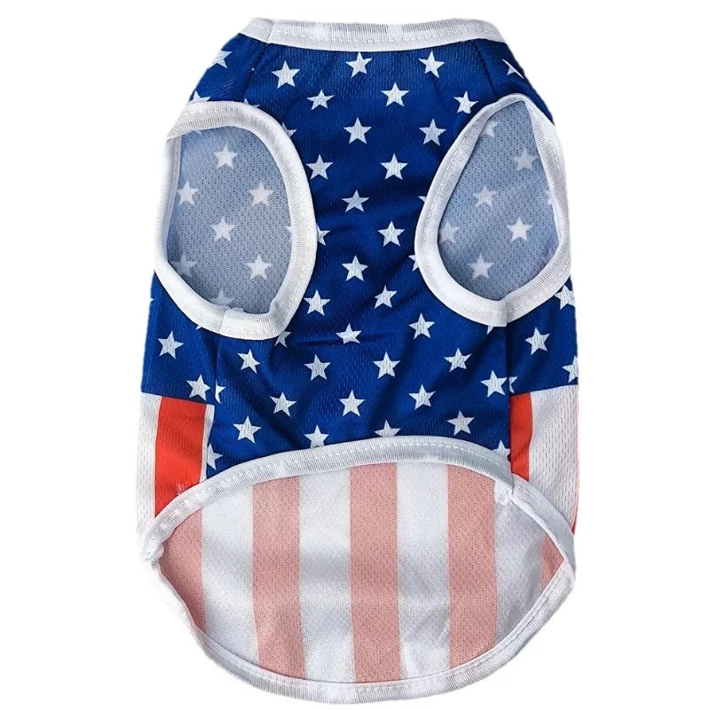 Independence Day Pet Dog Clothes Walking Cozy Cooling Breathable Cloth Mesh Puppy Vest for Small Medium Dogs Cats Chihuahua Pug