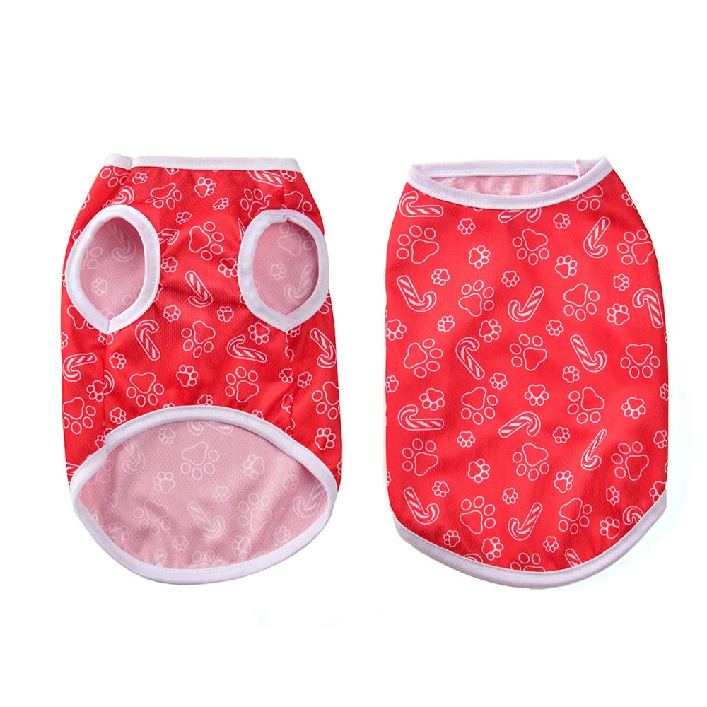 Halloween Pet Dog Sleeveless Vest Outdoor Cozy Christmas Puppy Print Clothes for Small Medium Dogs Cats Chihuahua Teddy Clothing