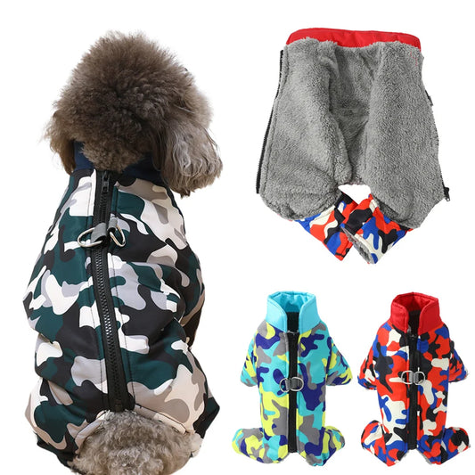 Winter Pet Dog Jackat Coat For Small Medium Dogs Cats Autumn Windproof Thicken Puppy Cozy Print Clothes Teddy Chihuahua Clothing