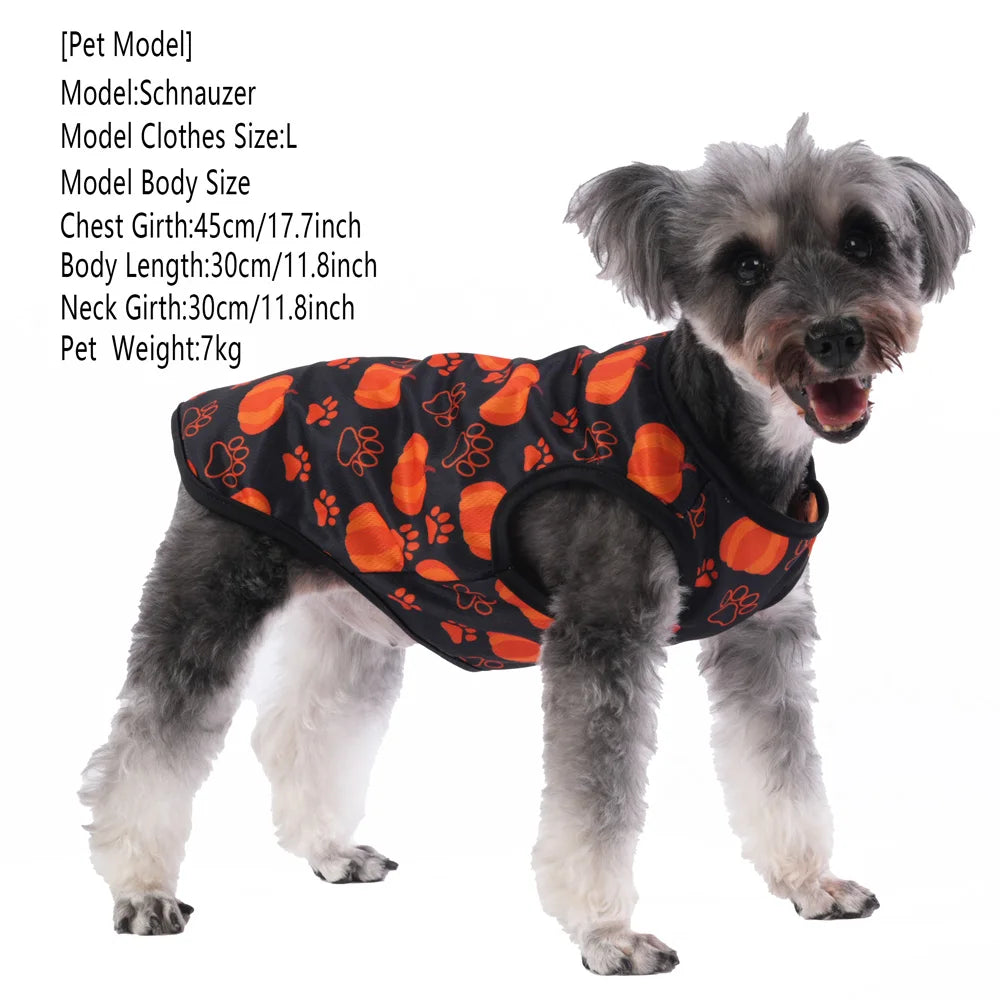 Pet Dog Clothes Halloween Party Dressed Up Cosplay Print Sleeveless Vest for Small Medium Dogs Cats Schnauzer Chihuahua Clothing