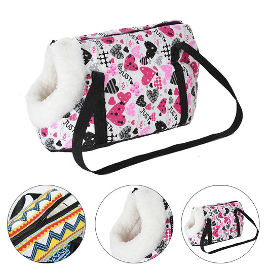 Pet Dog Carrier Bag for Small Medium Dogs Cat Outdoor Hiking Puppy Print Windproof Warm Fleece Backpack Teddy Chihuahua Supplies