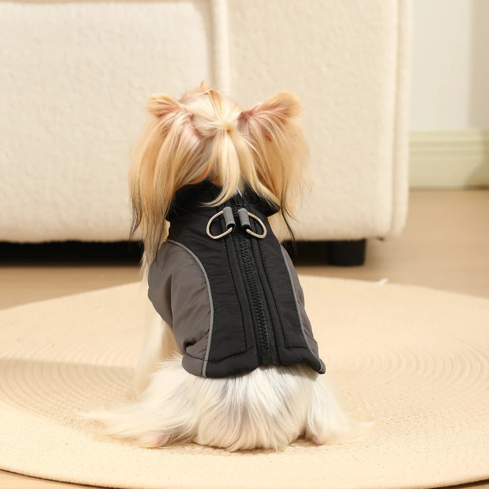 Pet Dog Cozy Clothes Puppy Dog Zipper Winter Windproof Jacket Coat For Small Medium Dogs Cats Reflective Vest Chihuahua Outfits