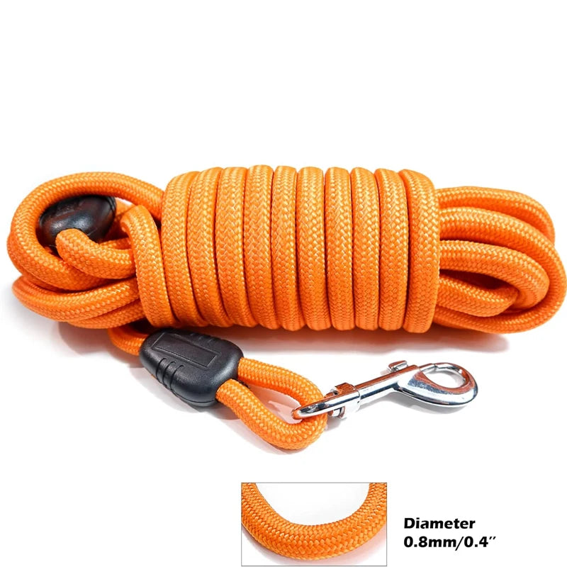 5M/10M/15M Long Rope Training Dog Leash- Heavy Duty Nylon Recall Agility Training Dogs Lead Leash For Medium Large Dog Leash