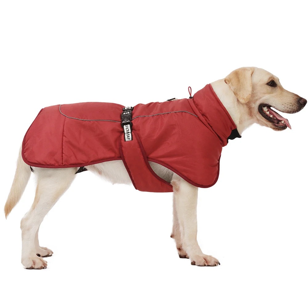 Large Pet Dog Jacket Autumn Winter Thicken Fleece Reflective Puppy Solid Coat for Small Big Dogs Cats Golden Retriever Clothing