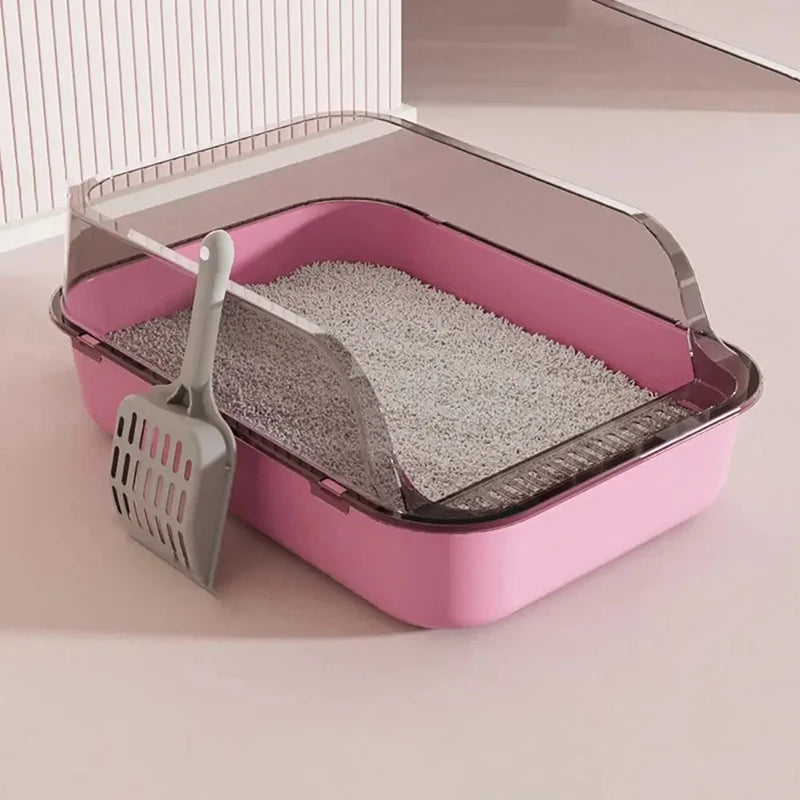 Cat Litter Box Semi-enclosed Sandbox for Cats Rabbit Small Animals Cat Tray Kittens Litter Bedpans Pet Supplies