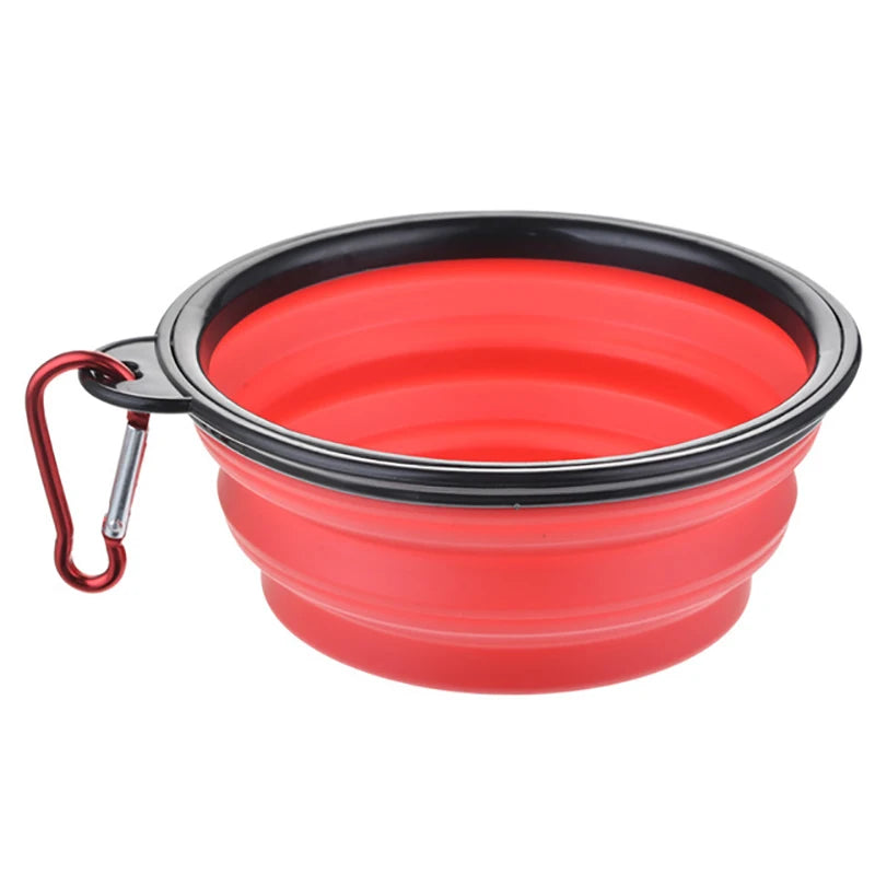 350/1000ml Large Collapsible Dog Pet Folding Silicone Bowl Outdoor Travel Portable Puppy Food Container Feeder Dish Bowl