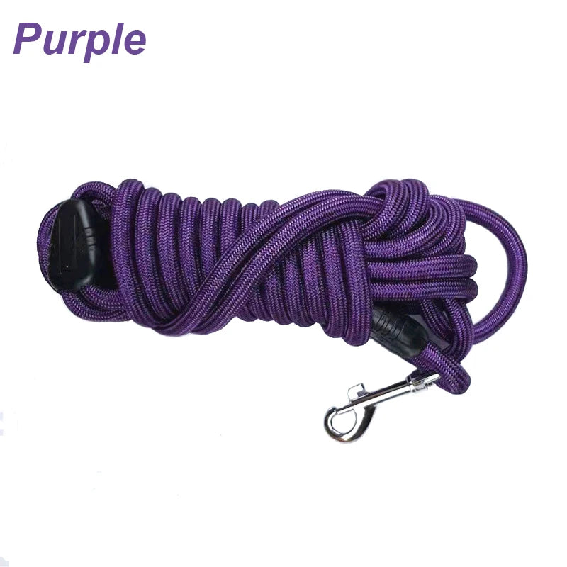 5M/10M/15M Long Rope Training Dog Leash- Heavy Duty Nylon Recall Agility Training Dogs Lead Leash For Medium Large Dog Leash