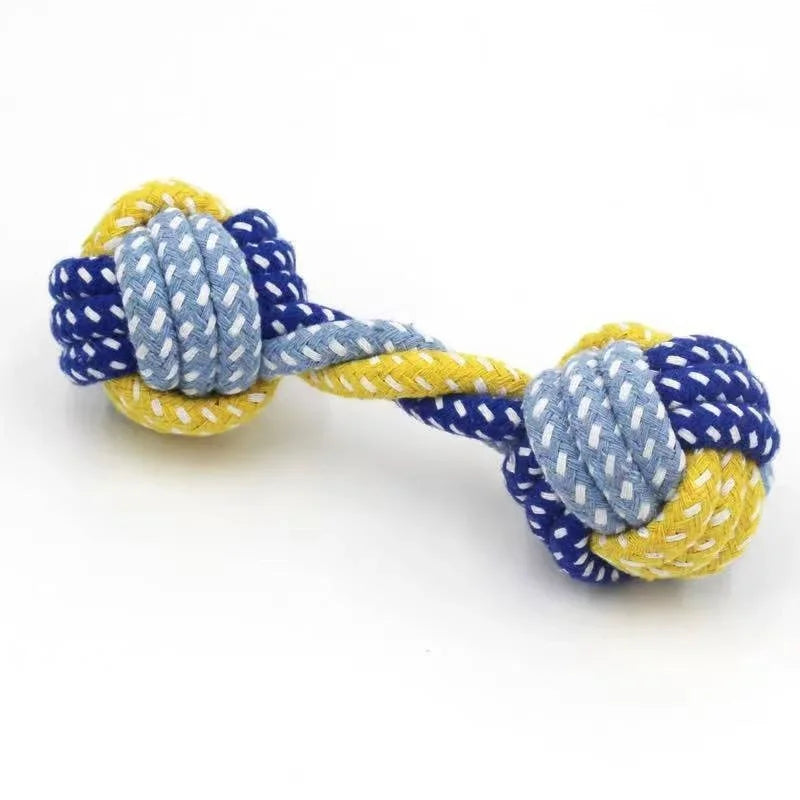 Dog Toy Carrot Knot Rope Ball Cotton Rope Dumbbell Puppy Cleaning Teeth Chew Toy Durable Braided Bite Resistant Pet Supplies