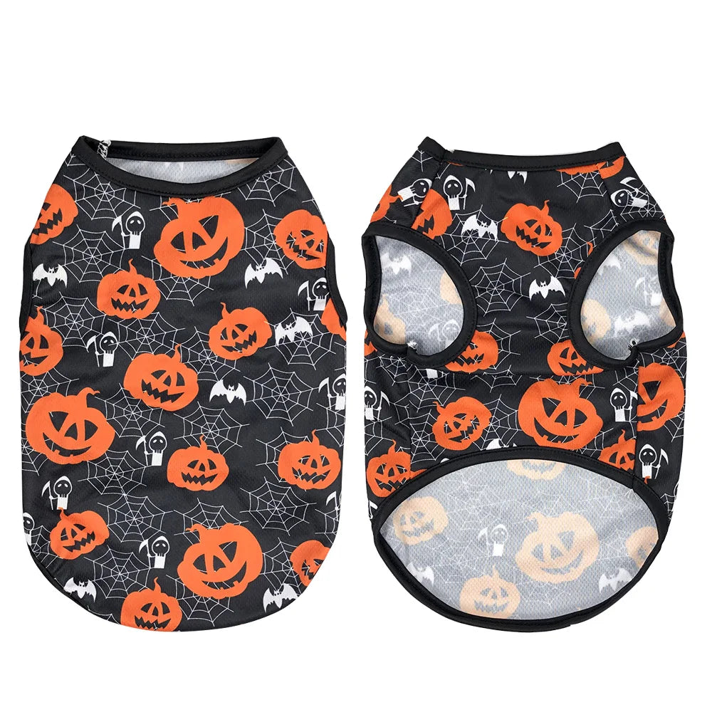 Halloween Dog Cosplay Costumes for Small Medium Dogs Cat Party Dressed Up Puppy Print Clothing Bulldog Chihuahua Pug Pet Outfits