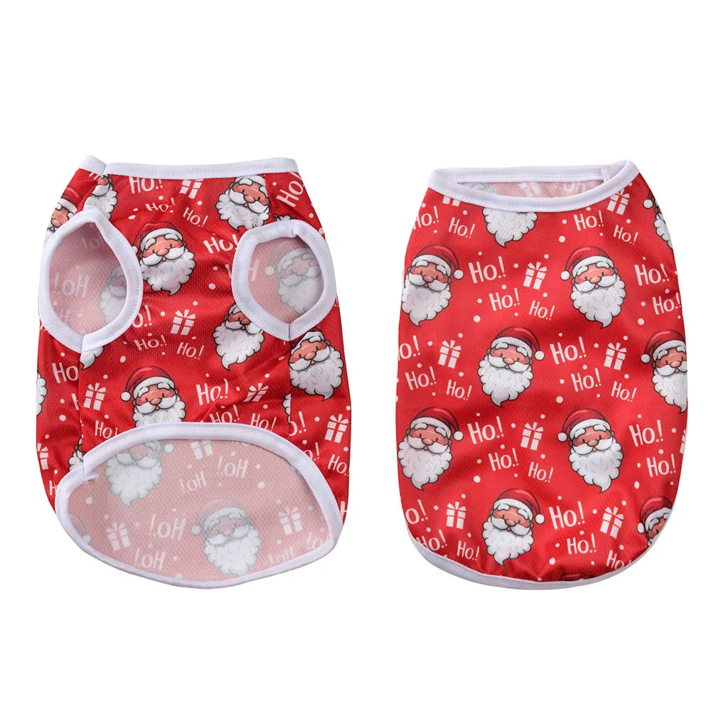 Halloween Pet Dog Sleeveless Vest Outdoor Cozy Christmas Puppy Print Clothes for Small Medium Dogs Cats Chihuahua Teddy Clothing