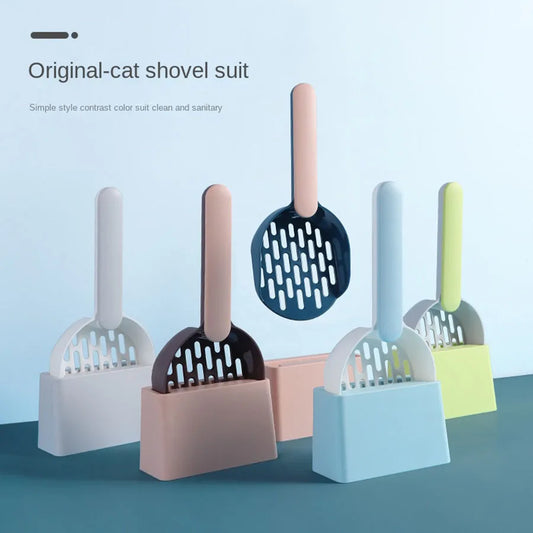 Advanced Cat Litter Shovel Set, Kitten Poop Cleaning Pet Shovel Cleaning Toilet Set, Convenient Cleaning Poop - Durable and Lightweight Pet Cleaning Tool Set