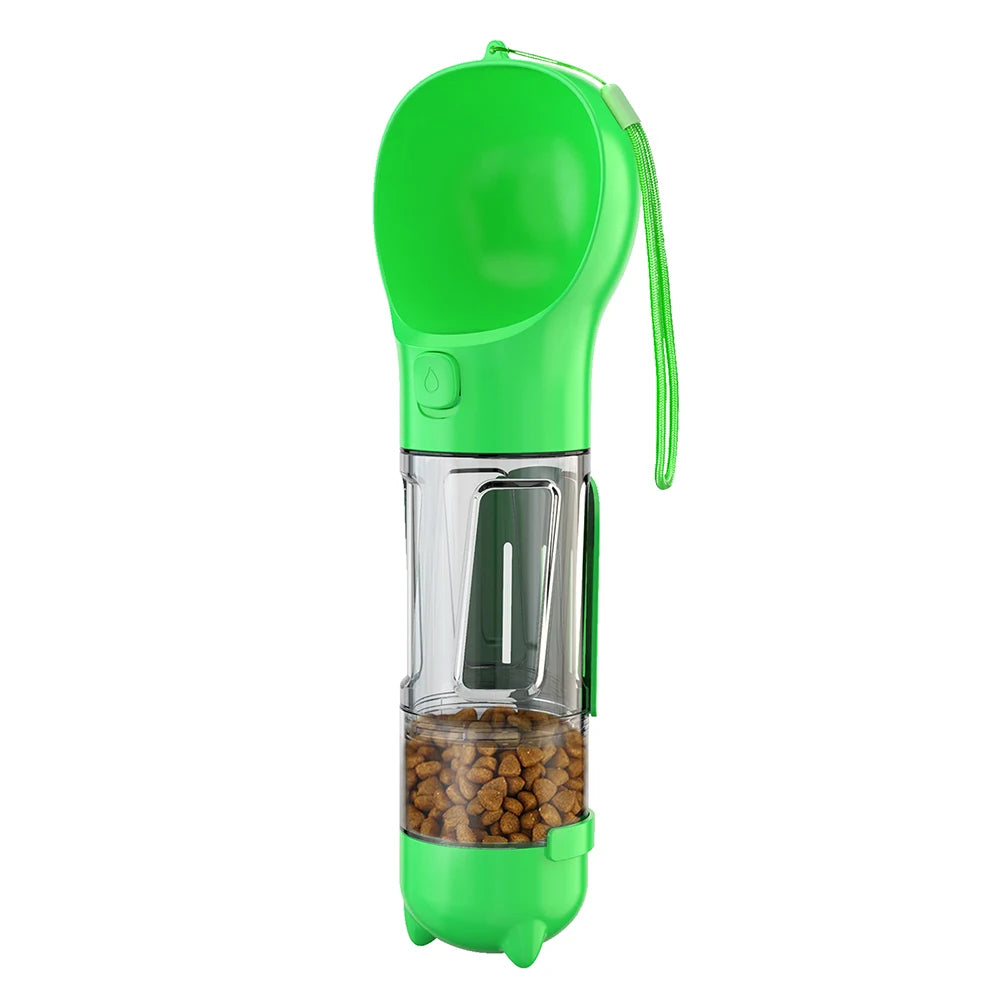 Portable Multifunction Dog Water Bottle Food Feeder Drinker Bowl 3 In 1 Leak-proof Poop Bag Dispenser Pet Outdoor Supplies