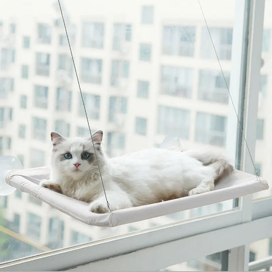 Foldable Cat Window Hammock Bed Soft Comfortable Space-Saving Cats Sunny Window Seat Cats Climbing Frame Pet Accessories