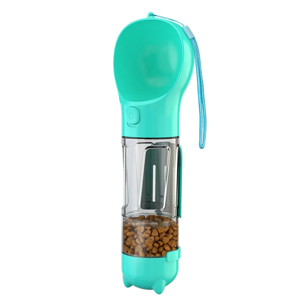 Portable Multifunction Dog Water Bottle Food Feeder Drinker Bowl 3 In 1 Leak-proof Poop Bag Dispenser Pet Outdoor Supplies