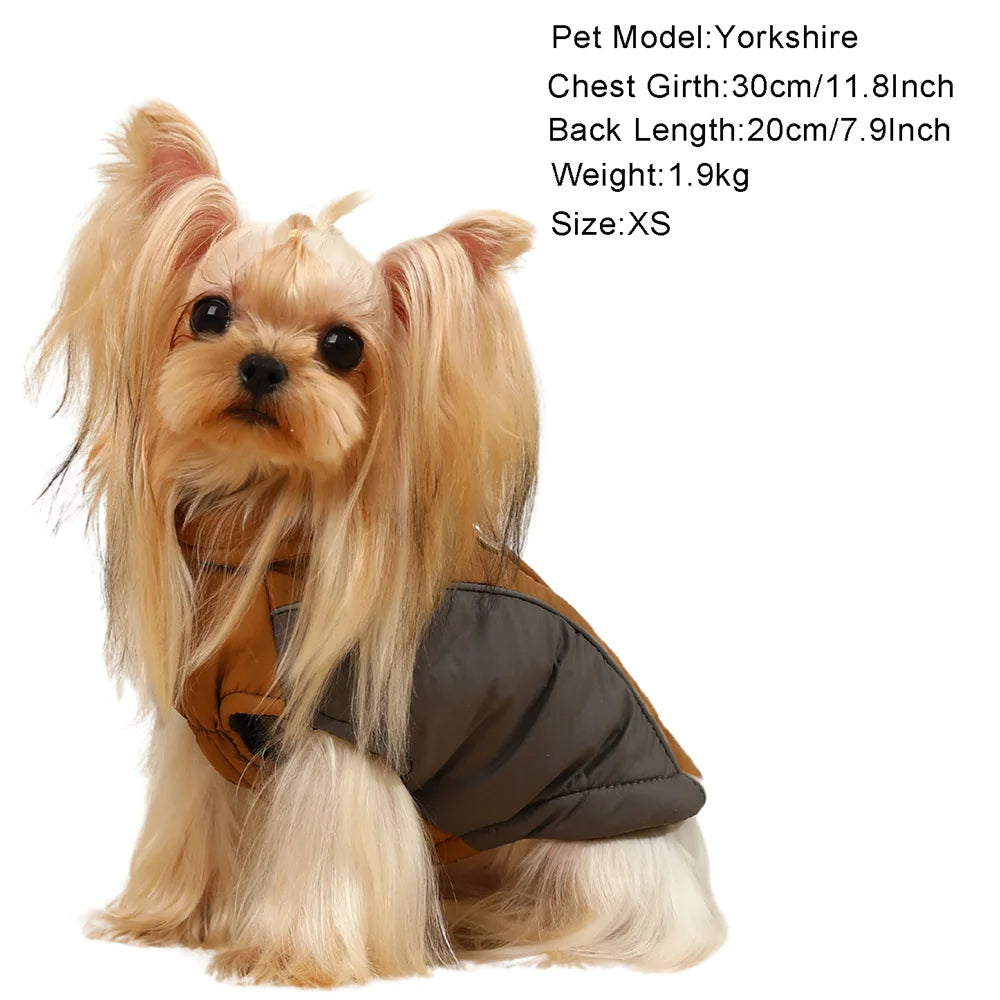 Pet Dog Cozy Clothes Puppy Dog Zipper Winter Windproof Jacket Coat For Small Medium Dogs Cats Reflective Vest Chihuahua Outfits