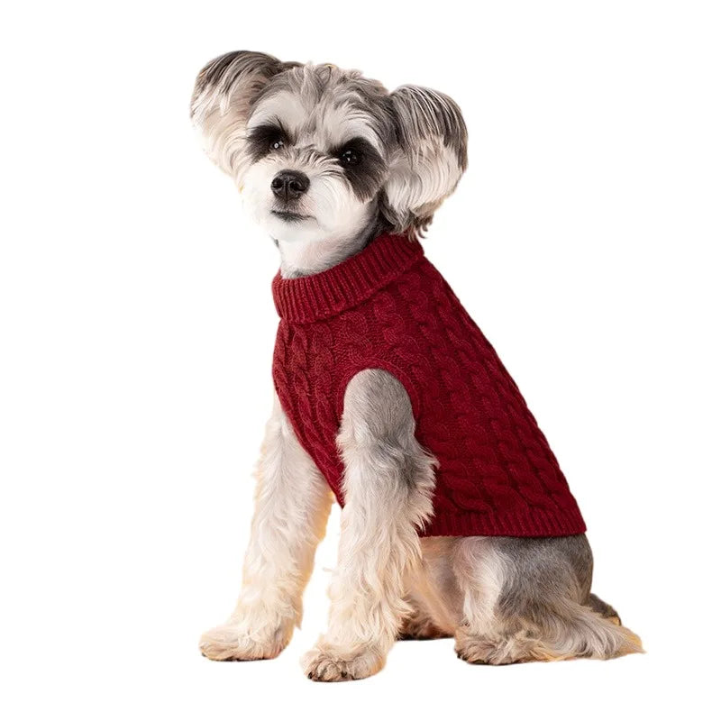 Warm Dog Sweaters for Small Dogs Turtleneck Knitted Winter Dog Clothes Pet Puppy Cat Sweater Vest Chihuahua French Bulldog Coat