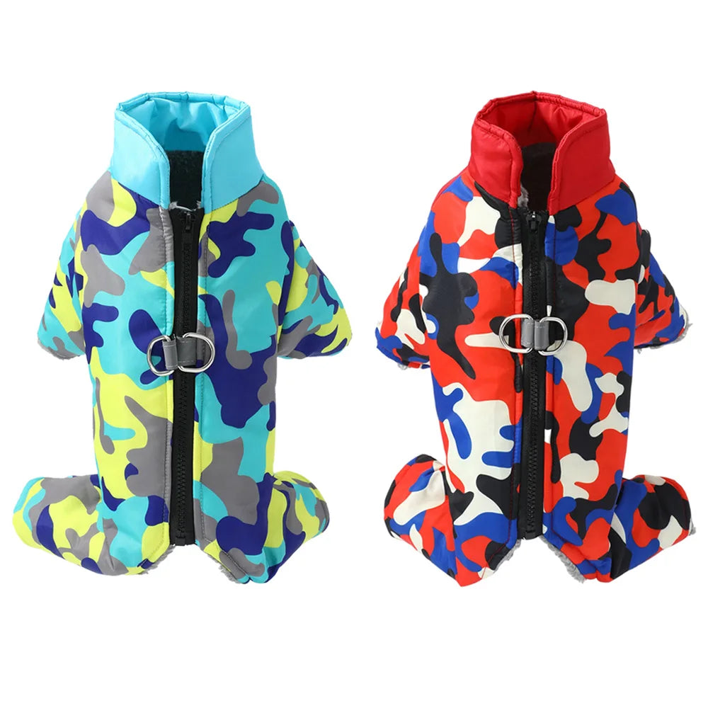 Winter Pet Dog Cozy Clothes Coat For Small Medium Dog Cat Puppy Thicken Print Jacket Coat with Zipper French Yorkshire Costumes