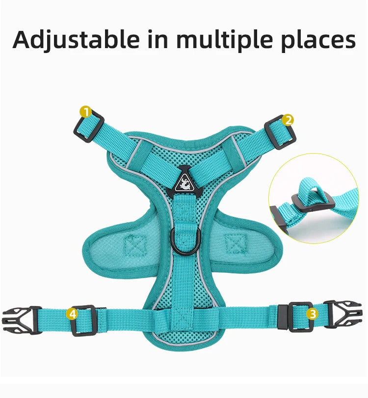 Pet Dog Harness Vest Outdoor Hiking Breathable Reflective Puppy Chest Strap for Small Medium Big Dogs Cat Chihuahua Pug Supplies