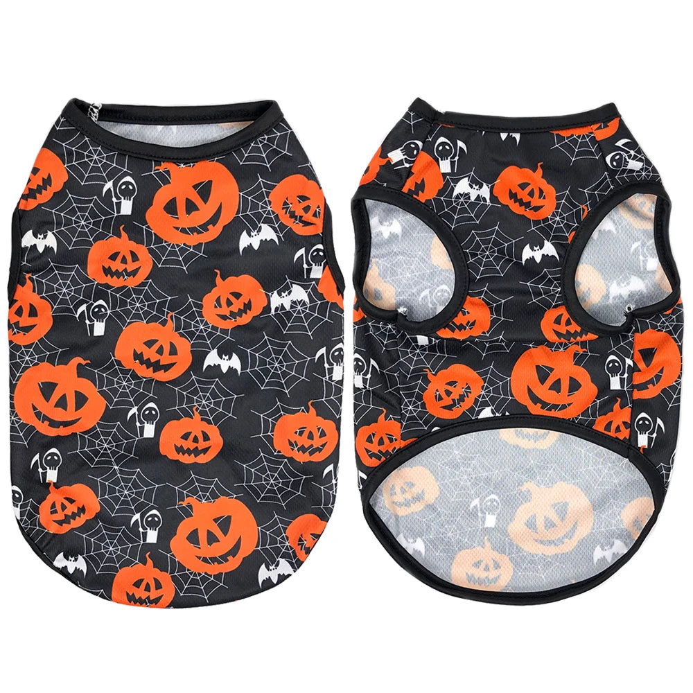 Halloween Pet Cozy Clothes for Small Medium Dogs Cats Party Dressed Up Cosplay Puppy Print Costumes Bulldog Chihuahua Clothing