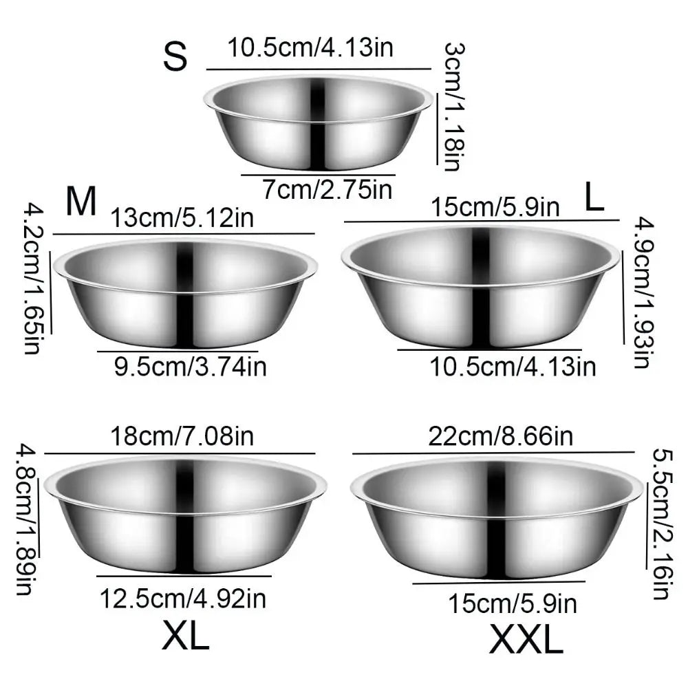 Large Capacity Dog Bowl Stainless Steel Pet Feeding Bowl Cat and Dog Food Drinking Bowl Metal Feeder Bowl Durable and Cheap