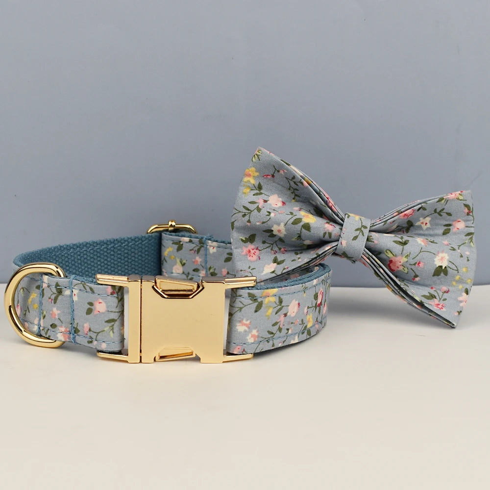 pets accessories dog collar leash harness set dog collar bow tie Printed pet products personalized luxury tactical dog collars