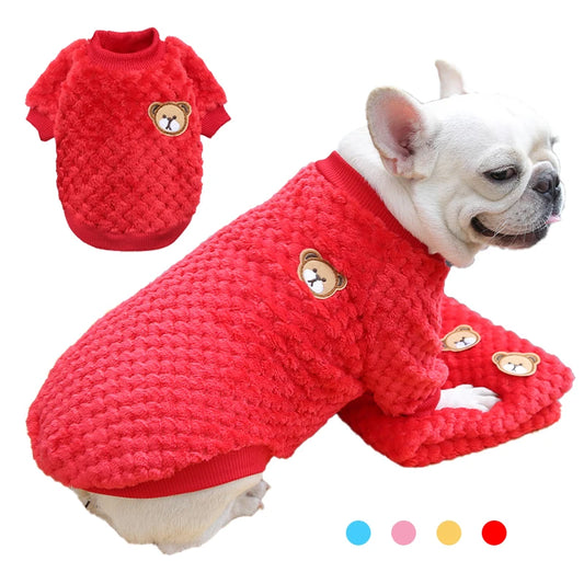 Winter Warm Fleece Pet Dog Clothes Soft Comfortable Puppy Cats Pullover French-Bulldog Bichon Clothing Small Mid Dogs Jacket