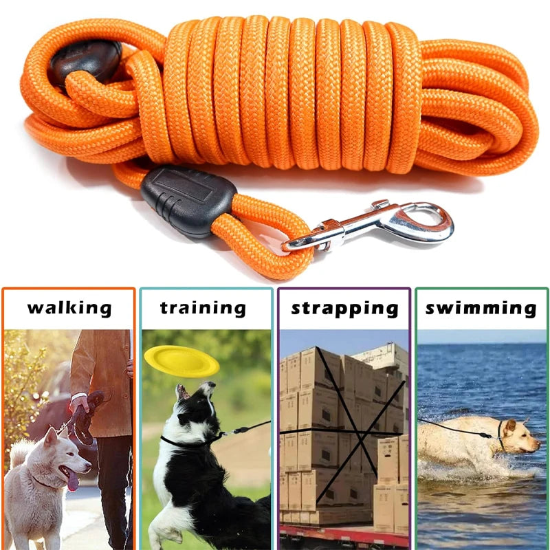 5M/10M/15M Long Rope Training Dog Leash- Heavy Duty Nylon Recall Agility Training Dogs Lead Leash For Medium Large Dog Leash