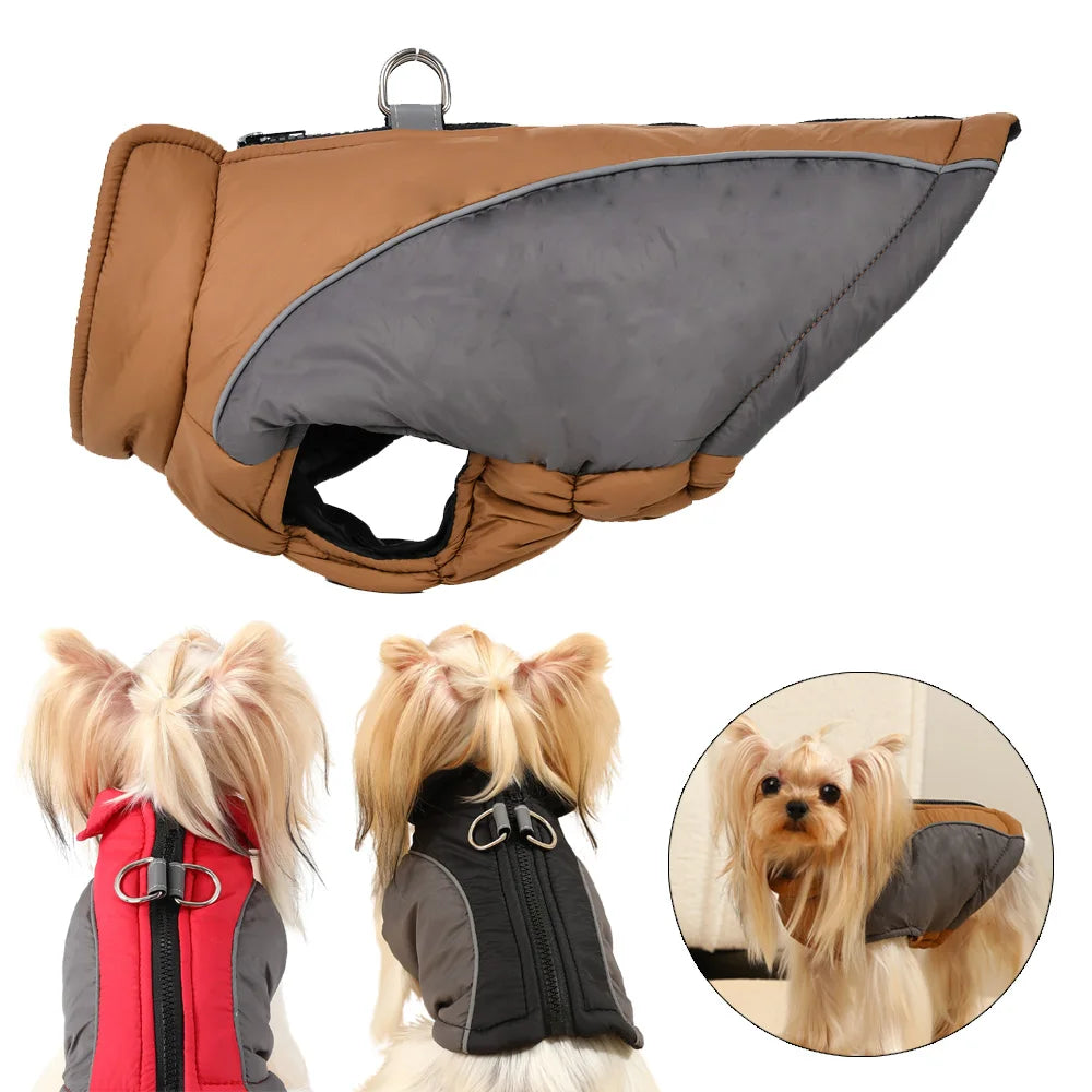 Pet Dog Cozy Clothes Puppy Dog Zipper Winter Windproof Jacket Coat For Small Medium Dogs Cats Reflective Vest Chihuahua Outfits