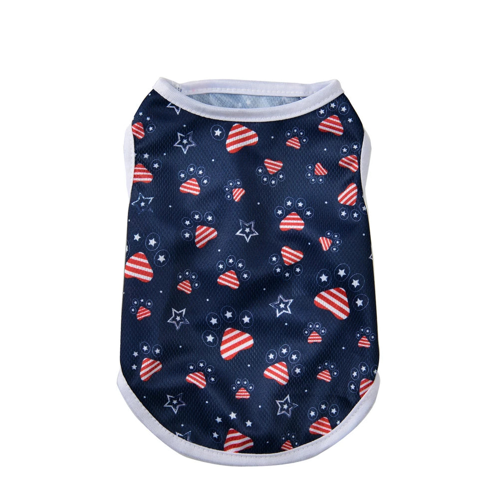 Summer Pet Dog Sleeveless Vest Outdoor Breathable Cooling Puppy Print Clothes for Small Medium Dogs Cat Chihuahua Pug Teddy Gift