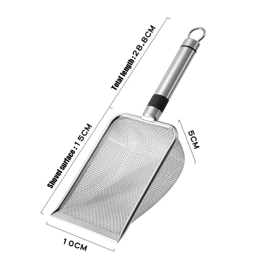 Stainless steel cat litter shovel small hole bentonite mineral sand rutin chicken shovel multi hole filter shovel pet supplies