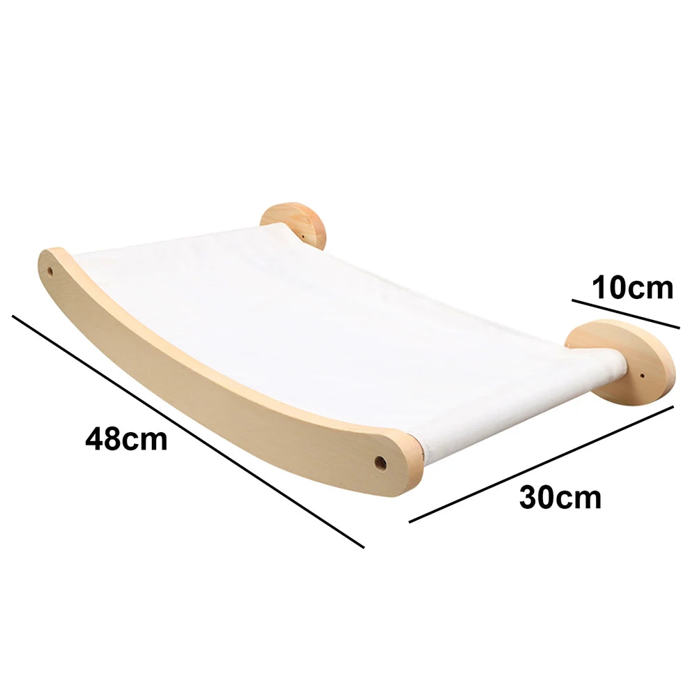 Cat Hammock Wall Mounted Wooden Furniture Scratcher Kitty Beds Perches Stable Cats Wall Shelves For Sleeping Playing Climbing