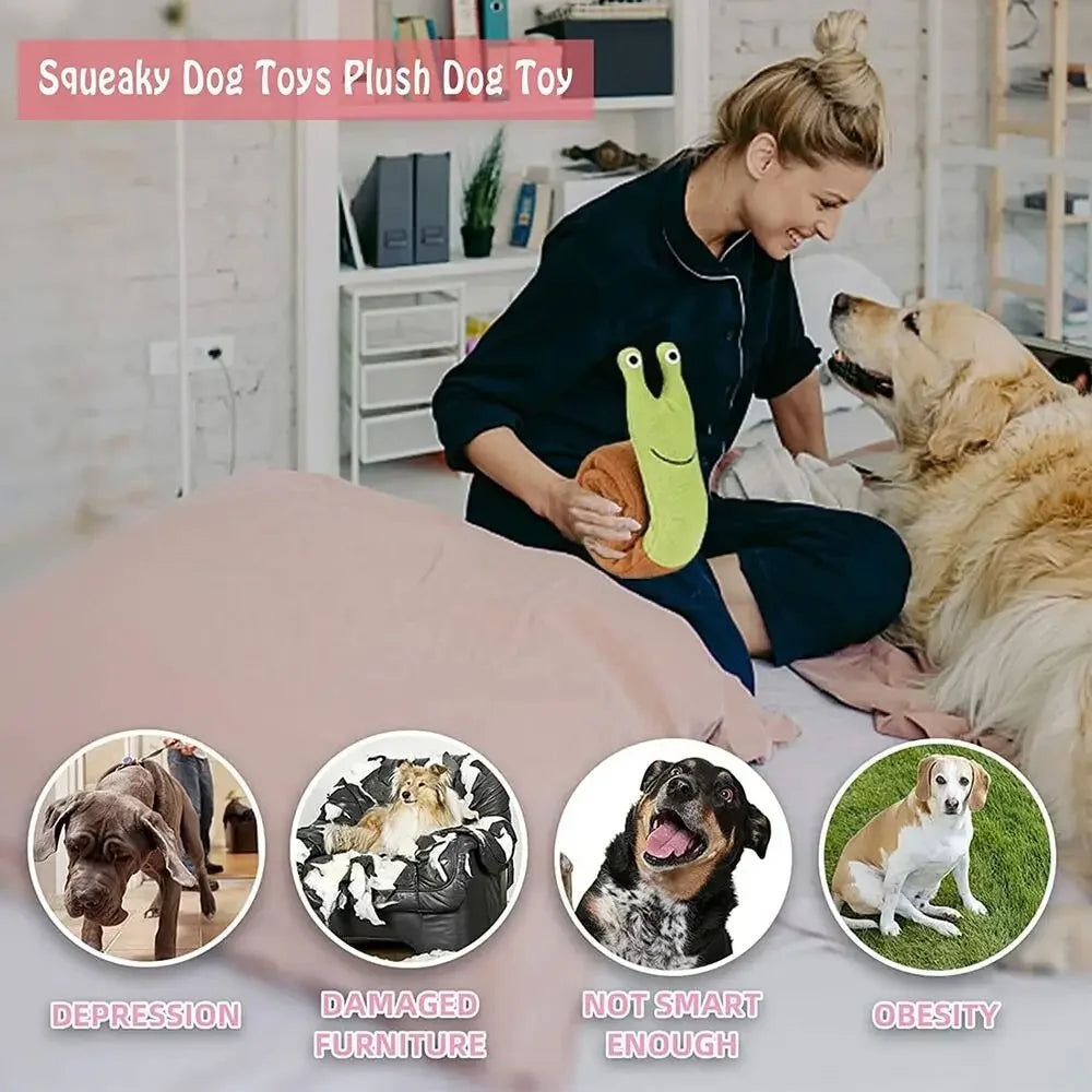 Dog Squeak Toys Pet Sniffing Plush Snails Toys Tibetan Food Molar Puzzle Dog Toys Interactive Cat Dog Puzzle Toy Feeder Wholsale