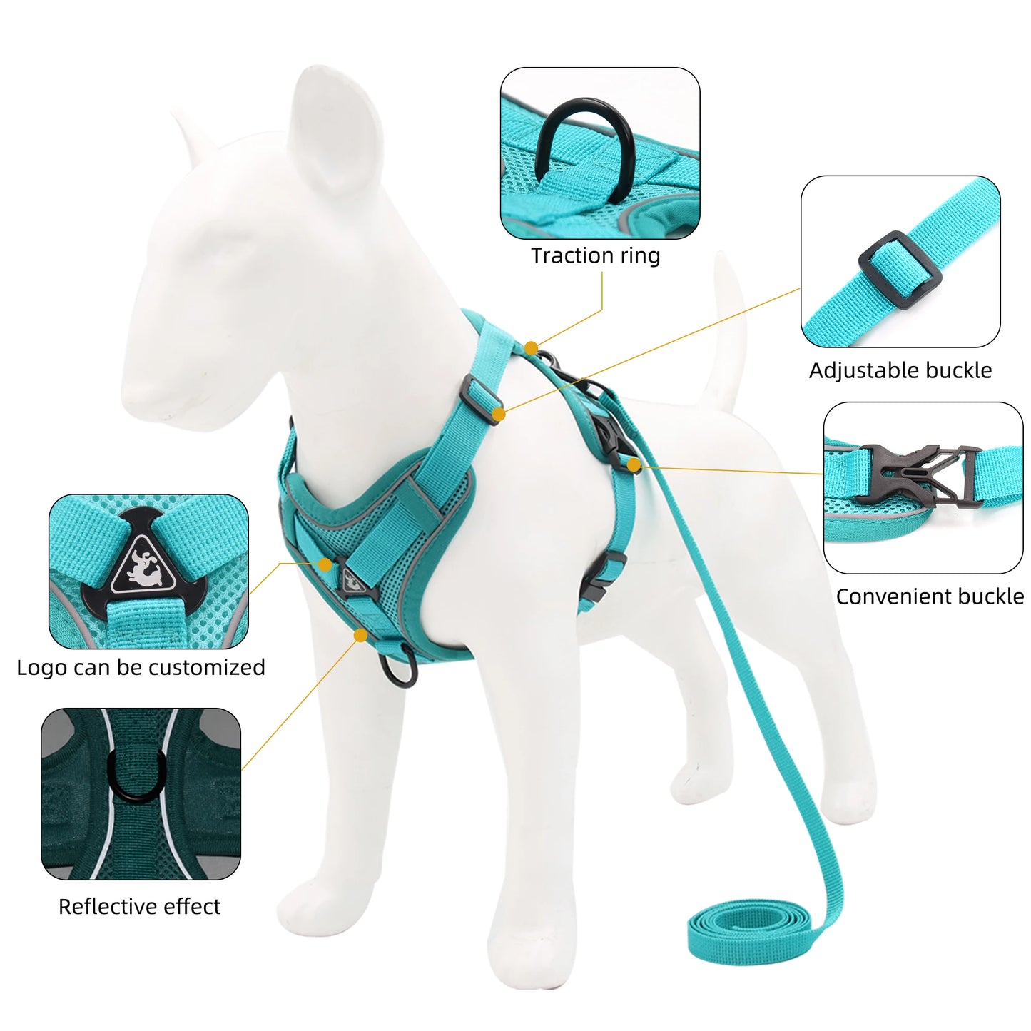 Pet Dog Harness Vest Outdoor Hiking Breathable Reflective Puppy Chest Strap for Small Medium Big Dogs Cat Chihuahua Pug Supplies