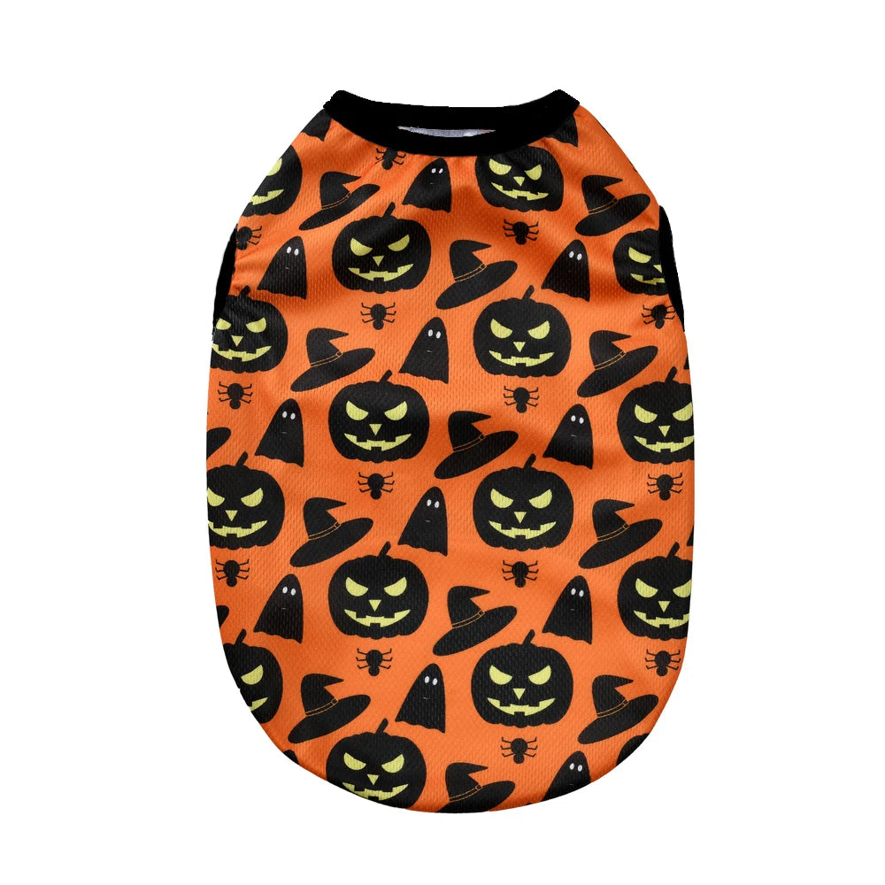 Pet Dog Clothes Vest for Small Medium Dogs Cats Halloween Party Dressed Up Funny Cozy Puppy Print Vest Chihuahua Pug Costumes