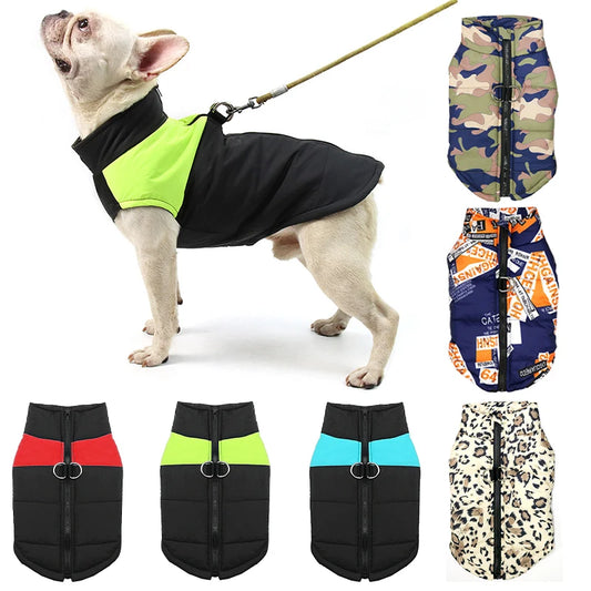 Waterproof Winter Dog Clothes Warm Pet Cotton Jacket Vest For Small Large Dogs Puppy French Bulldog Coat Chihuahua York Costume