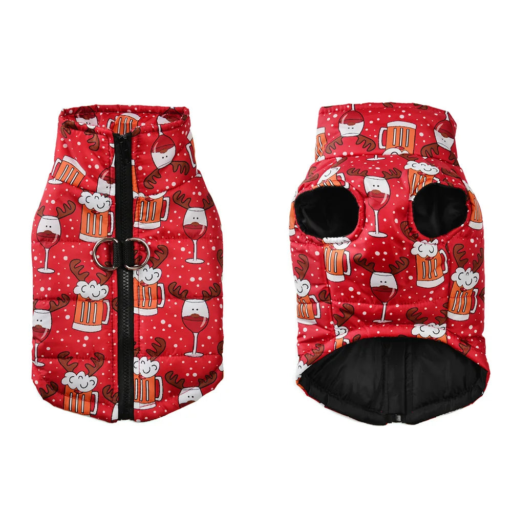 Pet Dog Jacket Coat for Small Medium Dogs Cats Autumn Winter Christmas Puppy Cozy Print Clothes Pug Bulldog Chihuahua Clothing