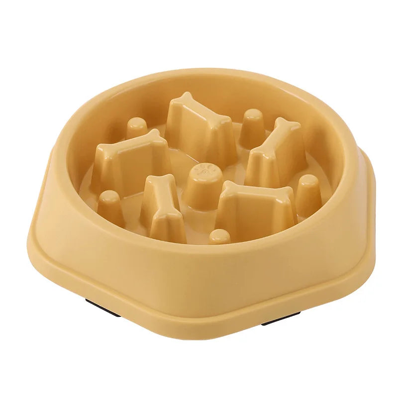 Pet Cat Dog Slow Food Bowl Fat Help Healthy Round Anti-choking Thickened And Non-slip Multiple Colors Shapes