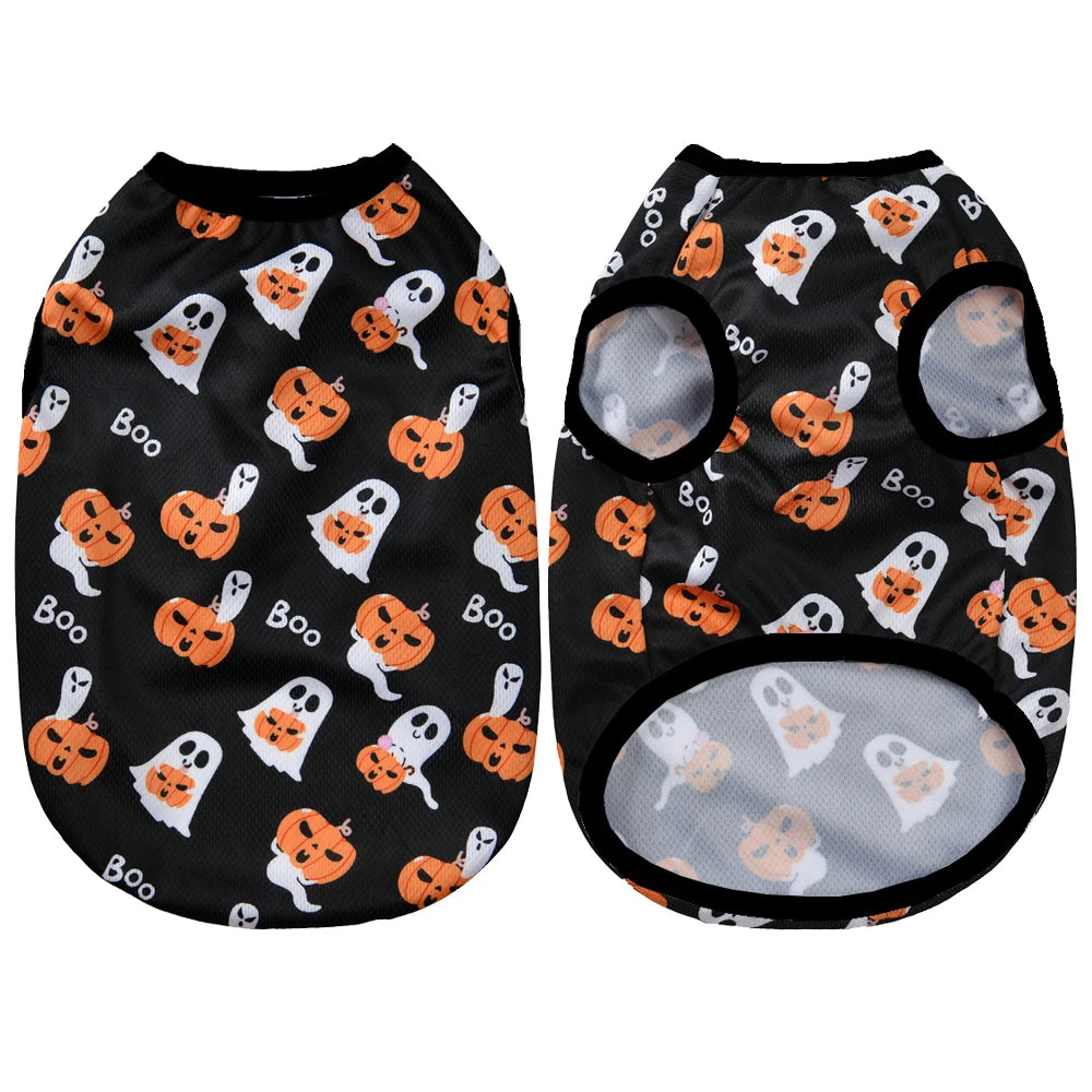 Pet Dog Clothes Vest for Small Medium Dogs Cats Halloween Party Dressed Up Funny Cozy Puppy Print Vest Chihuahua Pug Costumes