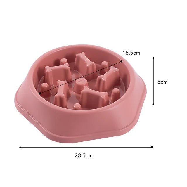 Pet Dog Bowl Dog Slow Feeder Bowl Puppy Cat Slow Eating Dish Bowl Anti-Gulping Food Plate Feeding Dog Cat Food Bowl Pet Supplies