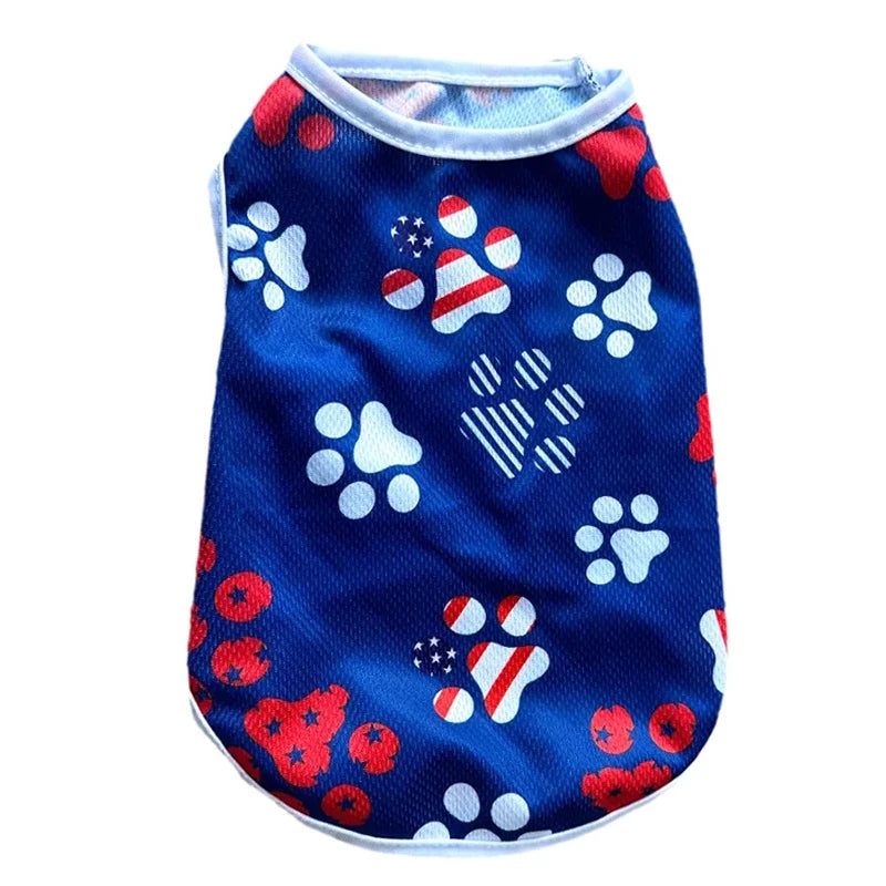 Summer Pet Dog Sleeveless Vest Outdoor Breathable Cooling Puppy Print Clothes for Small Medium Dogs Cat Chihuahua Pug Teddy Gift