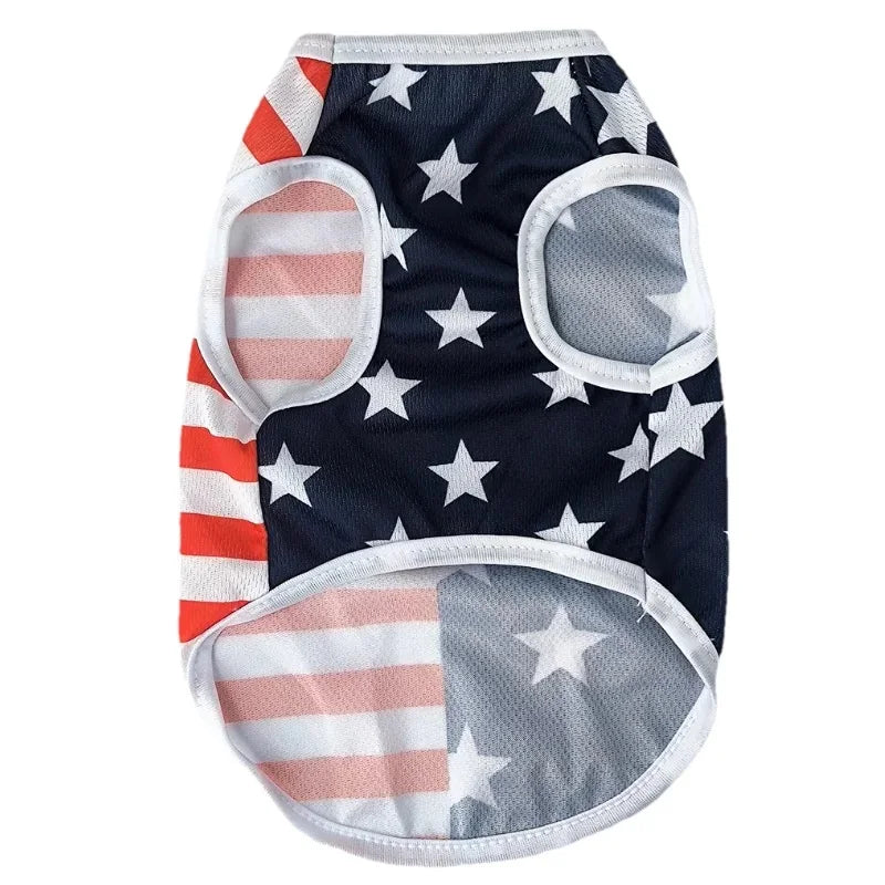 Independence Day Pet Dog Clothes Walking Cozy Cooling Breathable Cloth Mesh Puppy Vest for Small Medium Dogs Cats Chihuahua Pug