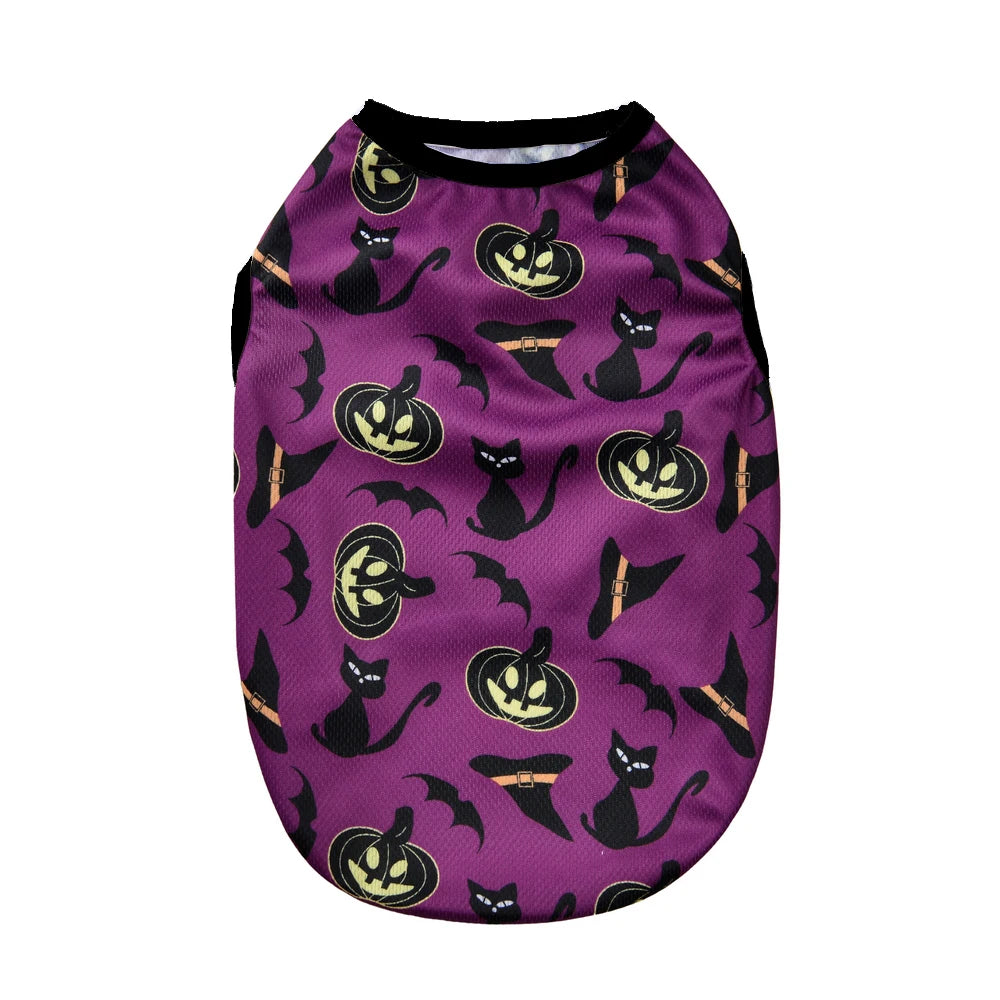 Pet Dog Clothes Vest for Small Medium Dogs Cats Halloween Party Dressed Up Funny Cozy Puppy Print Vest Chihuahua Pug Costumes